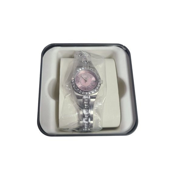 Relic by Fossil ZR11787 Stainless Steel Pink Ladies Quartz Watch Crystal Accent